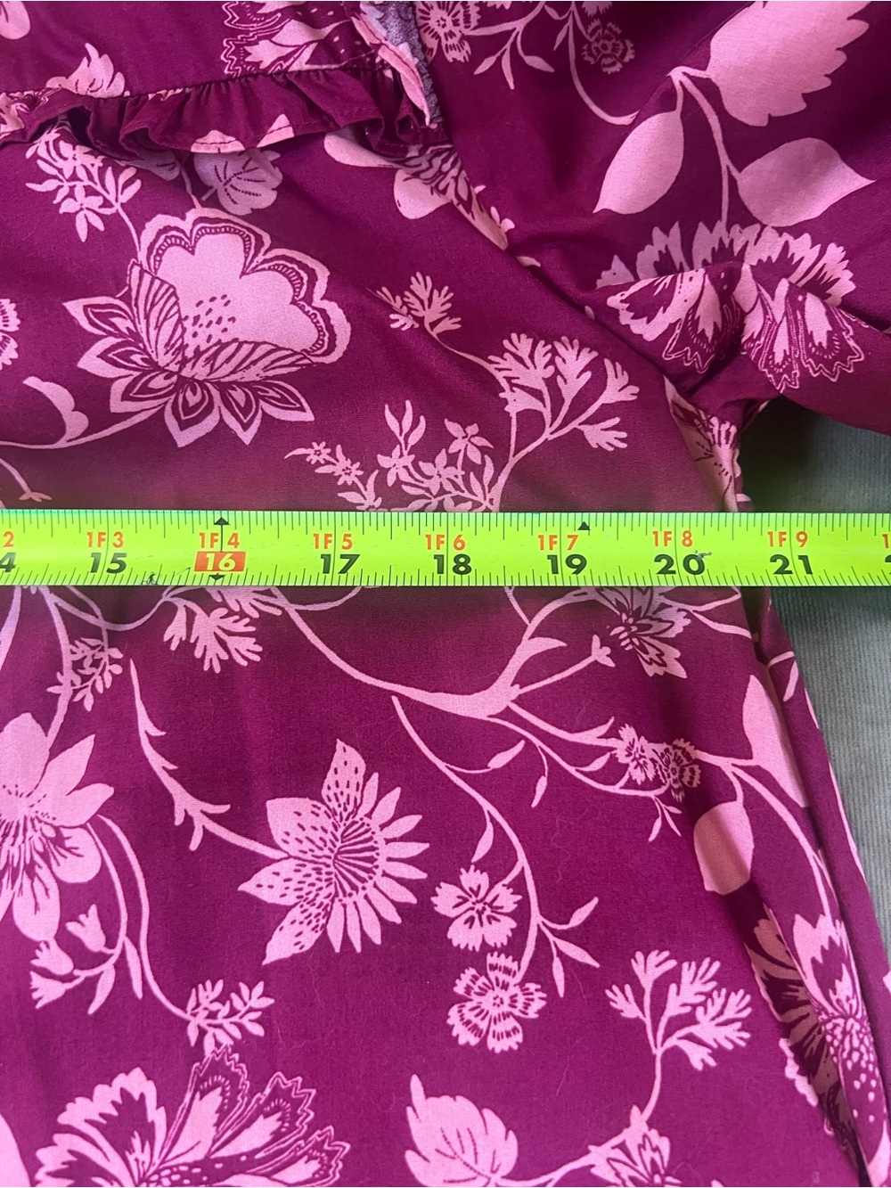 Sugarlips Burgundy Dress with Pink Floral Print - Picture 3 of 9